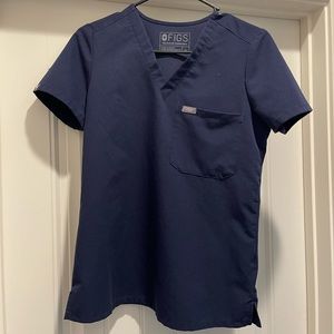 XS FIGS Catarina Navy Blue Scrub top